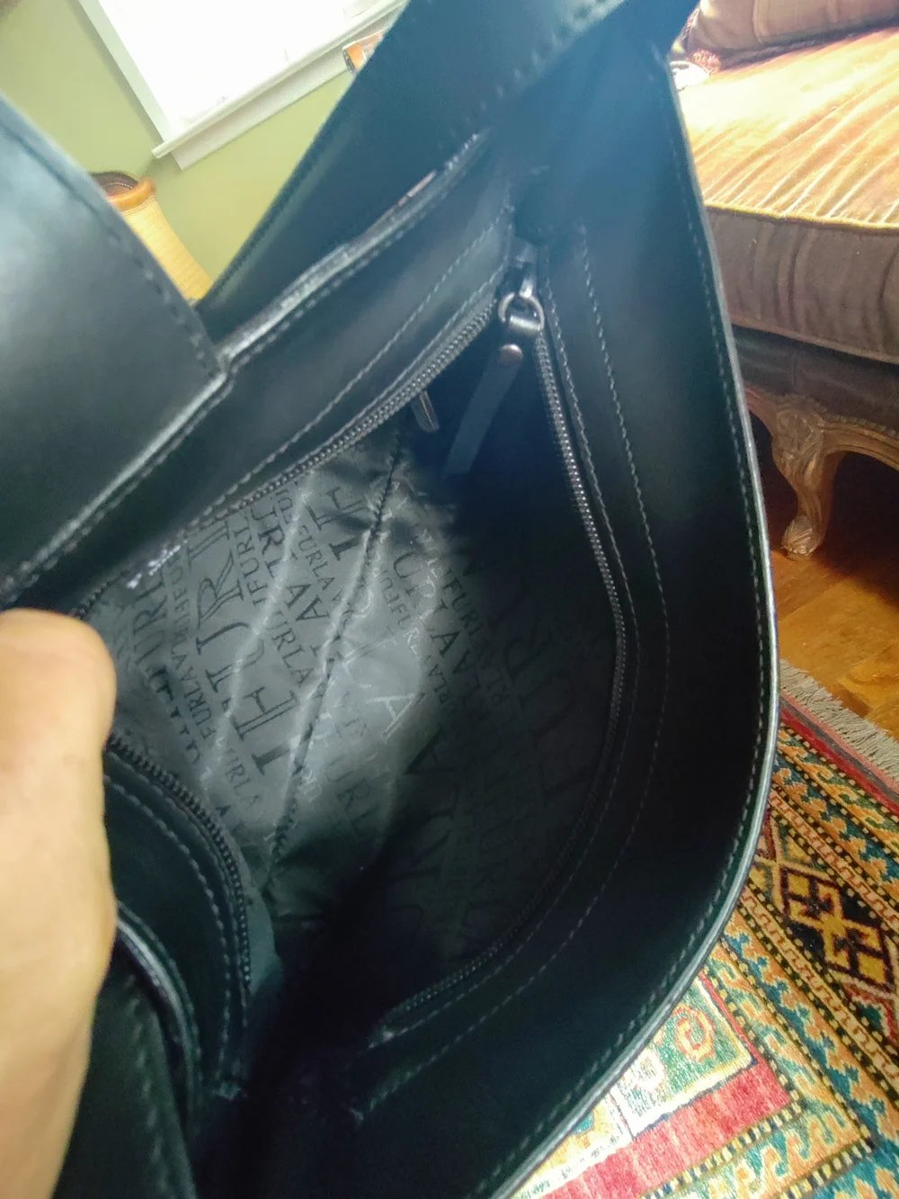 Furla Black  Shoulder Bag with Sculpted Black Closure